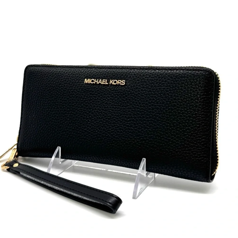 Michael Kors Large Continental Wallet Wristlet Black